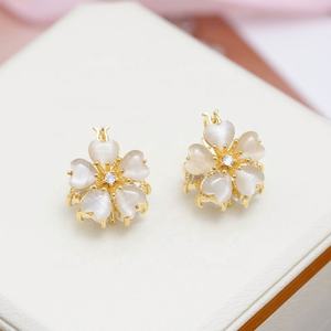 Double-Sided Geometric <b>Stud</b> Earrings Zircon S925 <b>Silver</b> Gold Plated High-End Retro Design Trendy Light Luxury Feel Women's - Product Image 5