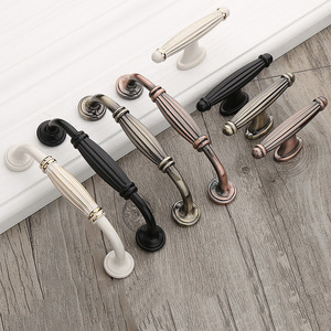 Furniture Handle Bar Cabinet Drawer Pull Zinc Alloy European Style Durable Ivory <b>Black</b> Antique Finish - Product Image 1
