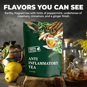 Anti Inflammatory Tea Natural Blend <b>Turmeric</b> Ginger Peppermint Cinnamon <b>Black</b> Pepper 15 Tea Bags Herbal Wellness - Product Image 3
