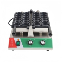 Machine à gaufres électriques commerciale 12 trous en acier inoxydable, 220V 50Hz, antiadhésive, pour snack-bars