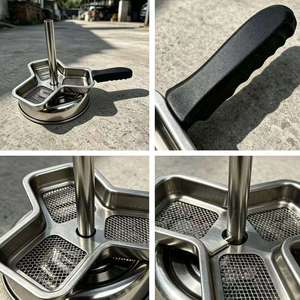 Soporte de carbón para shisha de acero inoxidable con asa, accesorio para gestión del calor - Product Image 3