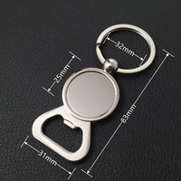 Personalisierter Flaschenöffner-Schlüsselanhänger aus Metall mit individuellem Logo, Zinklegierung, Werbegeschenk, Hochzeitsgeschenk, Rohling für Sublimation, Ring