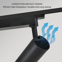 Spot LED sur rail 3 ou 4 fils, anti-éblouissement, moderne, de haute qualité, orientable, pour plafond, usage commercial, magasin, galerie d'art, bureau