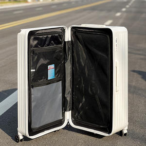 큰 사이즈의 새로운 디자인 체크 컵 홀더가있는 알루미늄 프레임 여행 가방 다기능 대용량 수하물 - Product Image 2