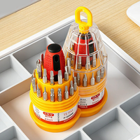 Kit de tournevis multifonction 31-en-1 avec poignée en PP, outils magnétiques isolés en acier au carbone, outil de réparation de téléphone à tête cruciforme