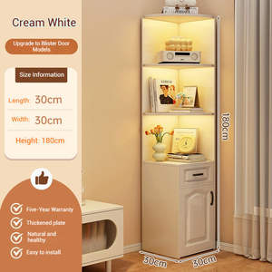 Wholesale Multifunctional Modern Corner Cabinet Small Storage <b>Nightstand</b> for Apartment Bedroom Office Living Room - Product Image 2