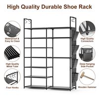 Étagère à chaussures multi-niveaux à montage facile, grande capacité, en métal, pour l'entrée et le couloir de la maison