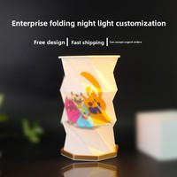 Lampe de bureau portable - Ultra fine 0,7 pouce, légère 0,28 lb, pliable en bois, veilleuse personnalisable