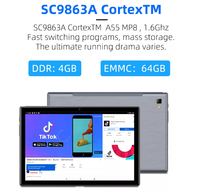 Tablette Android 10 pouces 4 Go de RAM 64 Go de ROM 2 en 1 Octa-Core 4G Double carte SIM 5G WiFi Tablettes 10,1 pouces FHD Tablette PC pour enfants