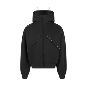 Sudadera con Capucha y Cuello Alto con Orejas de Gato para Hombre, Estilo Urbano Oscuro, para Otoño, con Cierre de Cremallera - Product Image 5