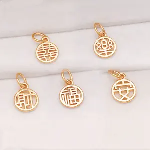 Amuleto de la suerte de la religión china, colgante Fengshui de la suerte, personaje chino Fu, amuleto de amor de la paz