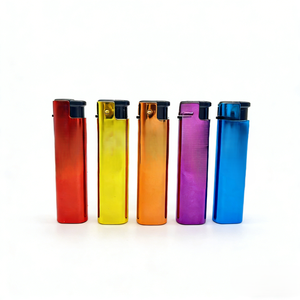 Nouveau design, briquet à gaz vintage coupe-vent électronique, fin et rond, personnalisé - Product Image 2