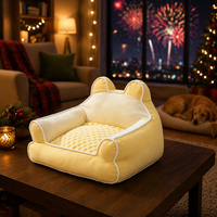 Lit pour chat en forme d'ours, chaud pour l'hiver, toutes saisons, canapé-lit en peluche douce pour animaux de compagnie, tapis de couchage confortable pour chien, fabricant en gros