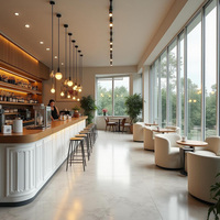 Comptoir de Bar Personnalisé pour Boulangerie-Café avec Vitrine en Verre et Éclairage LED – Solution Complète pour Aménagement de Magasin de Pâtisserie