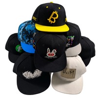 Casquette Snapback 6 Panneaux Unisexe Multicolore Non Structurée en Acrylique avec Étiquette Tissée Perforée et Logo Brodé Personnalisé Style Hip Hop