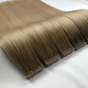 Plucharm 12A Grade 100% Seamless Invisible Hair Extensions Tape In Human Natural Hair Extensions