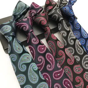 도매 새로운 넥타이 자리 공급 남자 자카드 원사 염색 캐주얼 패션 캐슈 패턴 넥타이