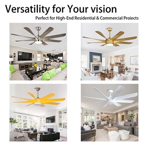 OEM 现代静音强力 BLDC 可逆电机高风量 60 英寸 8 叶片吊扇带灯和遥控器 - Product Image 5
