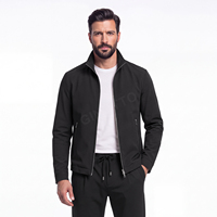 Veste légère pour homme, idéale pour le printemps et l'automne, pour les trajets quotidiens, le bureau, les voyages, fermeture éclair, col montant, softshell, vêtement d'extérieur décontracté