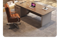 Bureau du directeur exécutif moderne de luxe léger du patron Combinaison de chaise de bureau design de panneau d'ordinateur