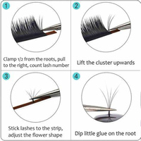 Extensions de cils en vison noir mat Yy, individuels, faits à la main, effet volume, en forme de J, en cachemire, pour un pose facile