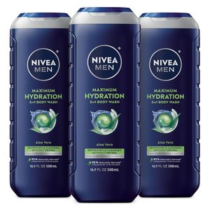 Nivea Men Maximum Hydration 3-en-1 Gel Douche Hydratant Enrichi à l'Aloe Vera pour Peaux Sèches Visage Cheveux Sans Parabène pour Usage Quotidien - Product Image 2