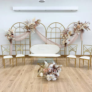 ซุ้มโค้งโลหะหรูหราสีทองและสแตนเลสสำหรับตกแต่งฉากงานแต่งงาน - Product Image 3