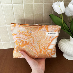 Bolsa de Maquillaje de Poliéster con Estampado de Flores y Pájaros, Bolsa de Viaje Portátil de Gran Capacidad, Bolsa de Aseo con Cierre - Product Image 6