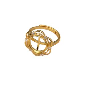 Support de boucles d'oreilles en argent S925, motif fleur rétro, pour perles de 11,1-11,3 mm, accessoire de bijouterie DIY, base pour clous d'oreilles 6094 - Product Image 4