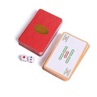 Cartes de jeu de Mahjong portables écologiques personnalisées avec dés dans une boîte en papier pour les fêtes de famille et les jeux en plein air