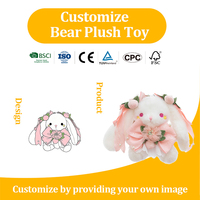 Porte-clés en peluche gothique Lolita Rabbit, breloque de sac Lapin Diable pour Cosplay Anime et décoration de sac d'école OEM