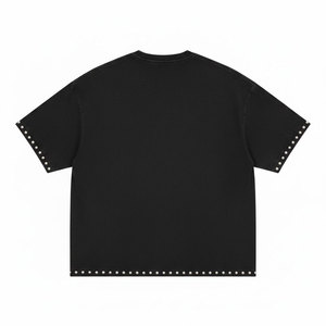 T-shirts en toile respirante avec strass et délavage acide, fournisseur d'usine en gros pour marques de démarrage à marque privée personnalisée - Product Image 5