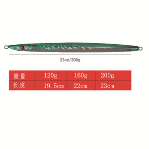 Señuelo de pesca de hundimiento rápido de 200g para pesca en aguas profundas, material de plomo para peces de agua salada, 23cm de longitud con diseño luminoso. - Product Image 3