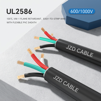 Câble de style AWM JZD UL2586 600V 105 ℃   Fil multi-conducteurs en PVC ignifuge, fil électronique blindé en option