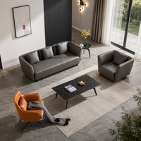 YUANCHANG Modernes PU-Leder Ecksofa-Set Hochdichter Schaumstoff Schlangenfeder-Stahlrahmen Lärchenholz-Innenrahmen Eisen