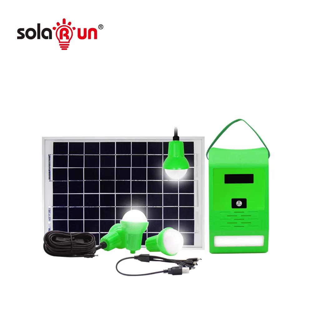 Solarun kit casa de iluminação carregamento solar, novo produto 30w grande