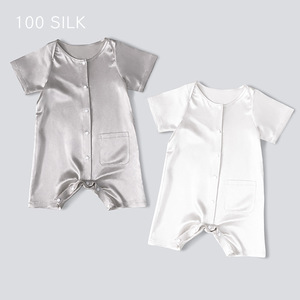 (<span class=keywords><strong>Pigiama</strong></span> da donna) pagliaccetto da bambino 100% seta di gelso body intero <span class=keywords><strong>pigiama</strong></span> da neonato estivo - Product Image 2