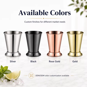 Gobelet à Julep en acier inoxydable 12oz, verre à cocktail incassable en métal pour fêtes en plein air et bars, style Kentucky Derby - Product Image 6