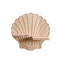Étagère murale en bois de pin créative en forme de coquillage, style bohème moderne et simple, pour pot de fleurs, décoration d'intérieur, vente en gros
