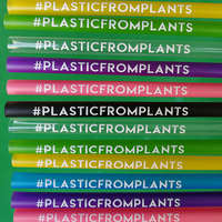 Compostable PLA İçme saman siyah baskılı 'ben doğal' tek kullanımlık parti Bar yapımı mısır nişastası bambu kağıt çim