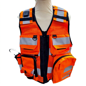 Security Hi Vis <b>Safety</b> Vest Reflective 100% Polyester Unisex Black Guard Uniform for Medical Workwear and Tactical Use - Product Image 1