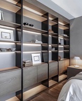 Bibliothèque ouverte, armoire à étagères ouvertes sur mesure, bibliothèque de rangement moderne pour salon et bureau