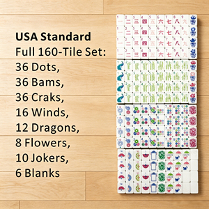 Precision Deep Engraved Durable <b>Mahjong</b> Tiles Classic Style Plastic <b>Set</b> for 4 Players - Product Image 6