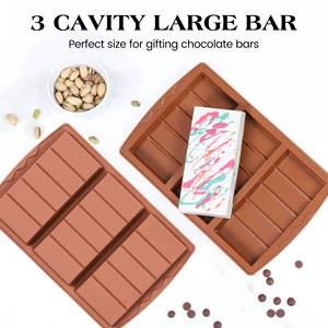 Moule à chocolat en silicone antiadhésif de qualité platine LFGB, sans BPA, à 3 cavités, grand et épais, fabriqué par MUYULINS - Product Image 6