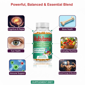 Complément nutritionnel quotidien, gommes multivitaminées pour hommes et femmes, vitamines et minéraux en gommes, gommes multivitaminées pour adultes - Product Image 3