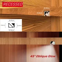 Profilé en aluminium à LED intégré Lampe d'armoire lumineuse à angle oblique de 45 degrés Lampe linéaire