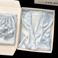 Ensemble de pyjama brodé régulier de base personnalisé 2 pièces pyjamas vierges de luxe pour femmes ensembles de vêtements de nuit pour femmes pyjamas en satin