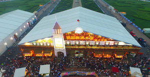 เต็นท์งานแต่งงานกันน้ำขนาดใหญ่พิเศษ 12x25 เมตร โครงสร้างอลูมิเนียมอัลลอยด์ สำหรับงานกลางแจ้ง ระยะกว้าง 5 เมตร เหมาะสำหรับงานแสดงสินค้าและงานอีเว้นท์ - Product Image 4