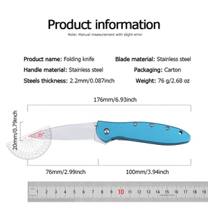 มีดพับสแตนเลสคุณภาพสูง KS1660 สำหรับตั้งแคมป์และพกพา  ปรับแต่งได้ตามต้องการ พร้อมปลอกมีด DIY รองรับ OEM - Product Image 6