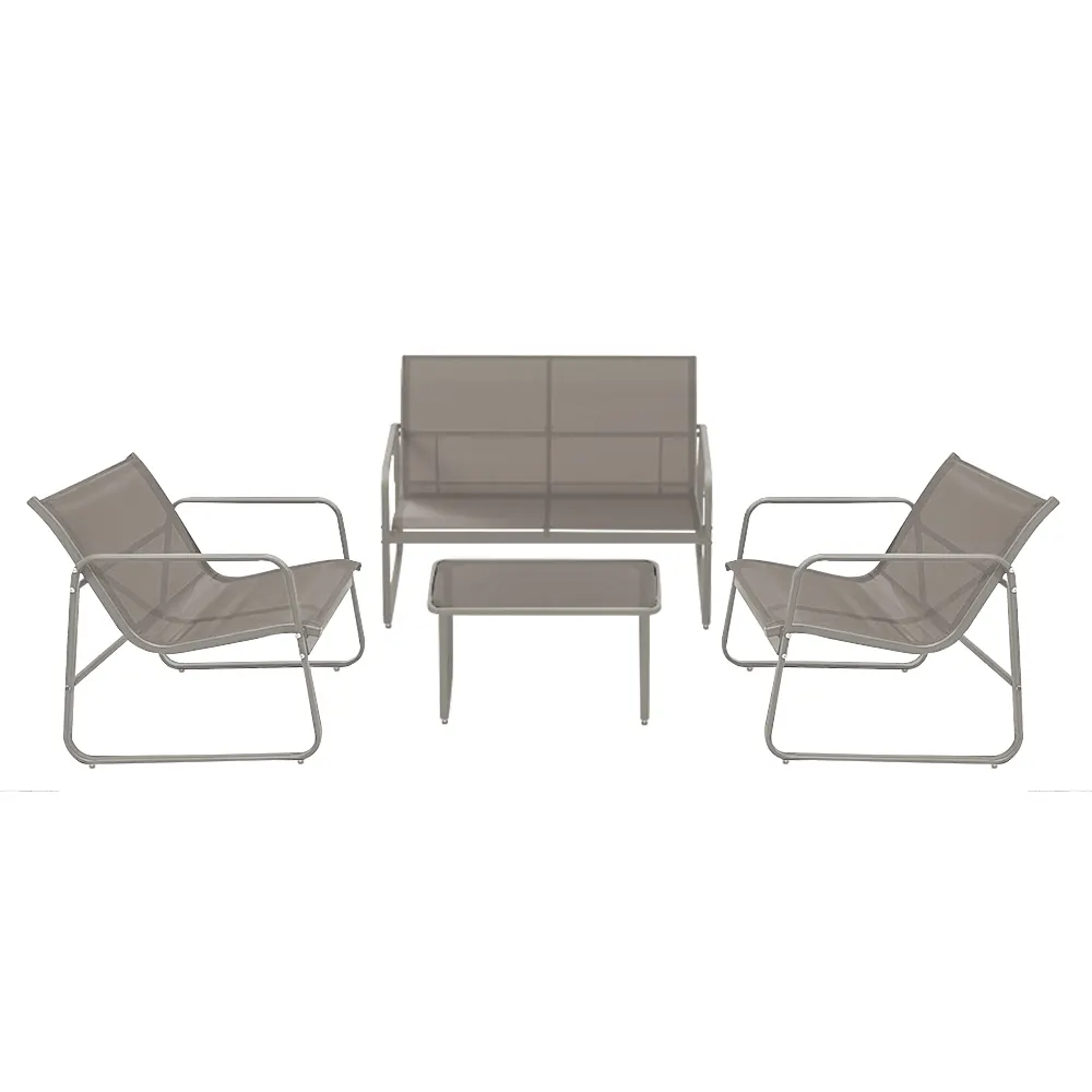 Set di Patio in tessuto Textilenes moderno in acciaio per esterni Set di divani da giardino per il tempo libero